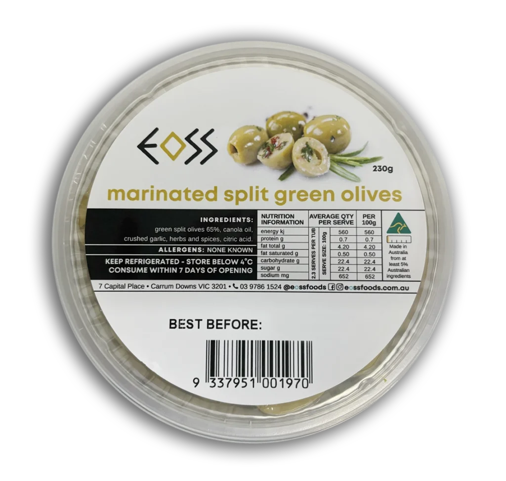 Marinated Split Green Olives​